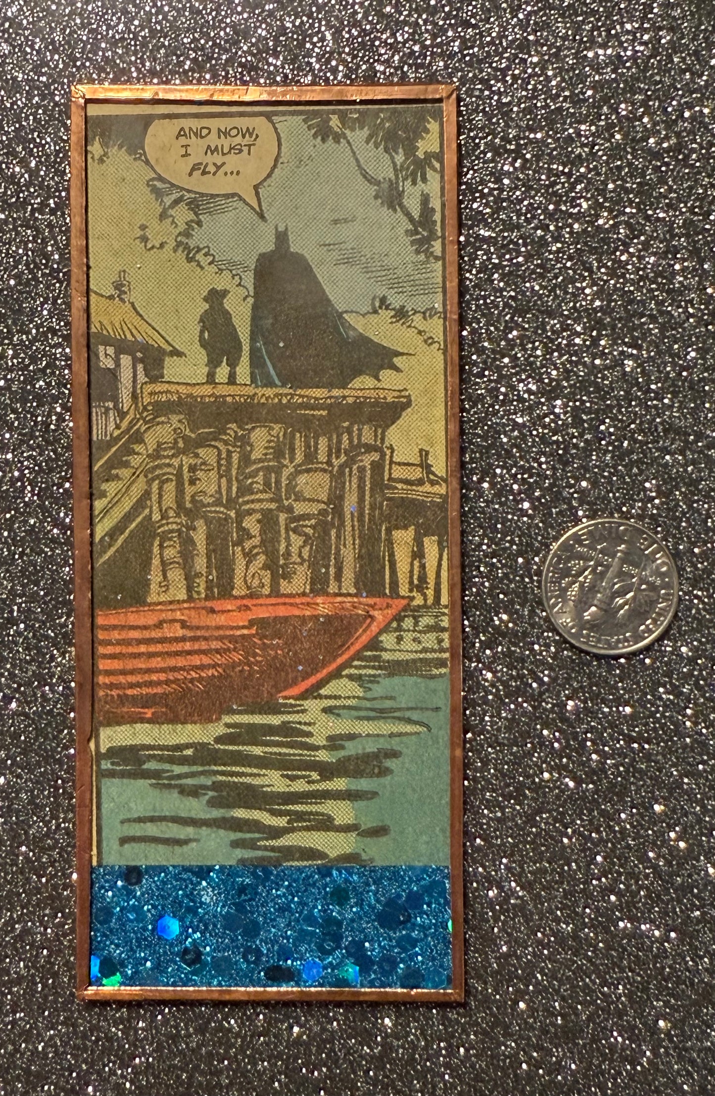 Blue glitter Batman magnet