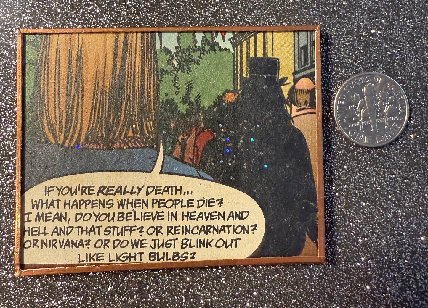 Death: The High Cost of Living glitter handmade mirror