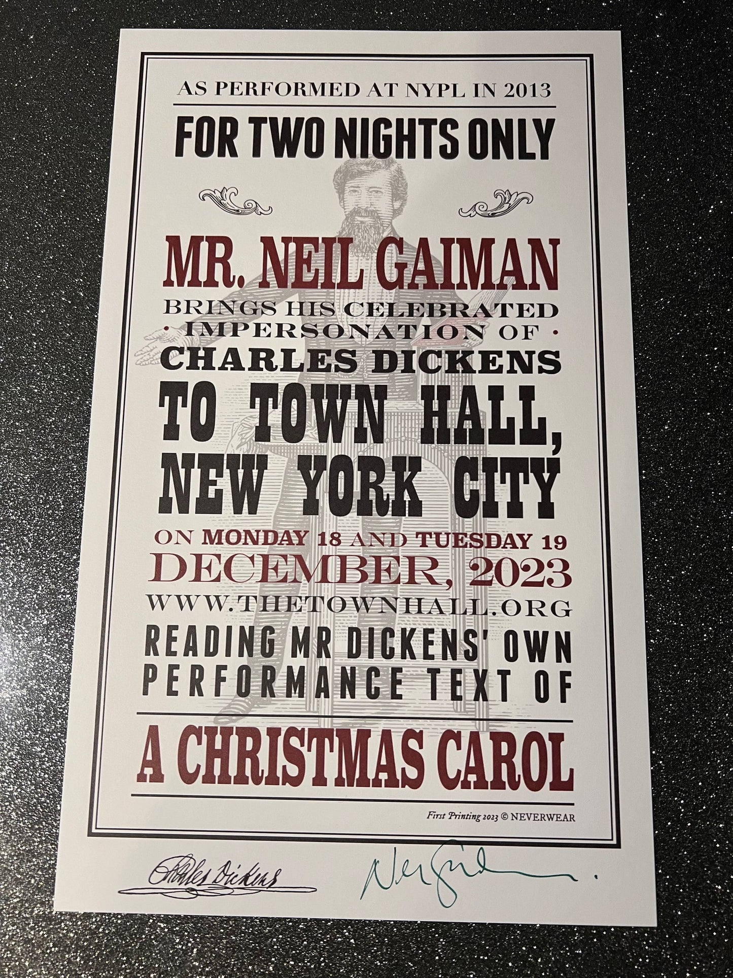 Neil as Charles Dickens show print! (signed and unsigned)