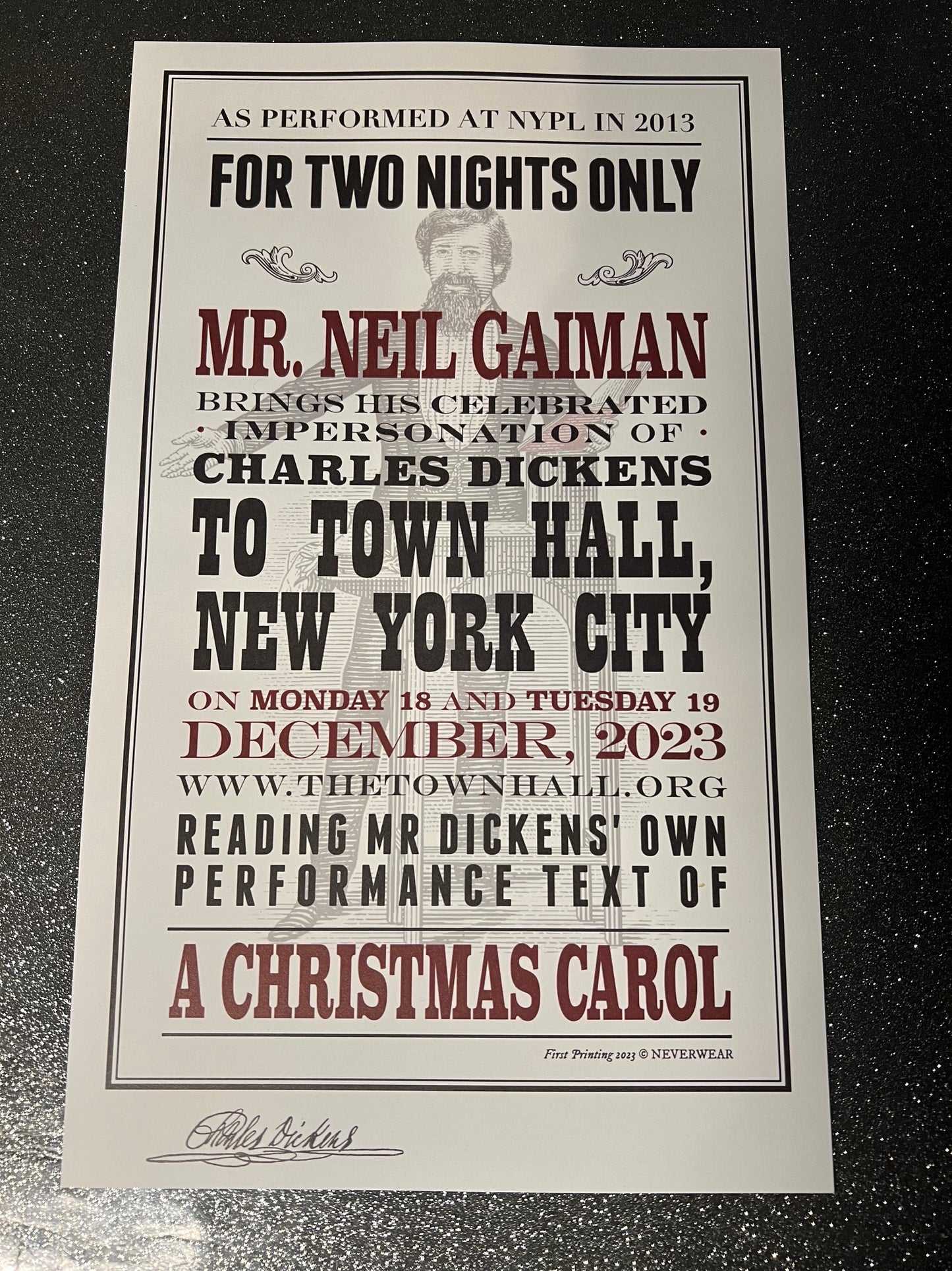 Neil as Charles Dickens show print! (signed and unsigned)