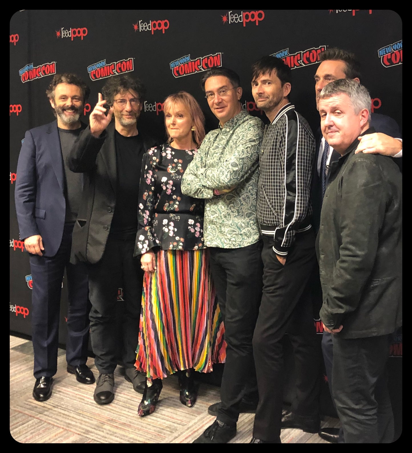 SIGNED Good Omens promo poster! Jon Hamm, Sheen & Tennant, Neil + extra!