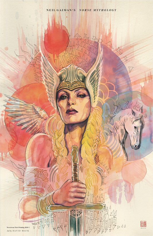 BRAND NEW VALKYRIE PRINT from DAVID MACK! Neil's Norse Mythology