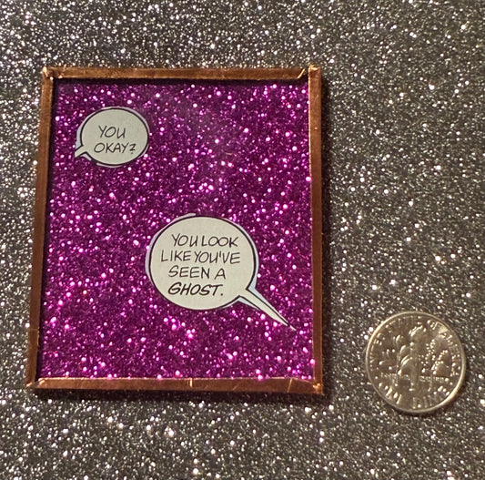 Purple glitter "ghost" magnet